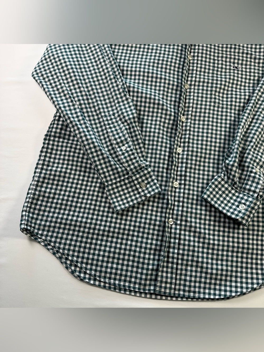 Vineyard Vines Tucker Shirt Mens L Green Gingham Classic Fit Cotton Button Down - Picture 5 of 13